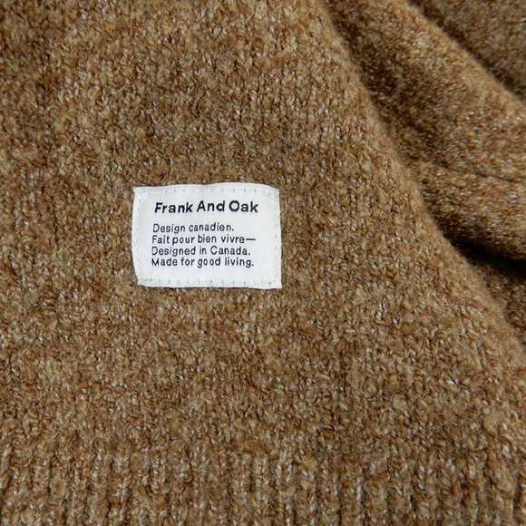 FRANK AND OAK Mens The Boucle Knit Crewneck SWEATER Size XXL Kelp Brown NEW - Picture 8 of 9